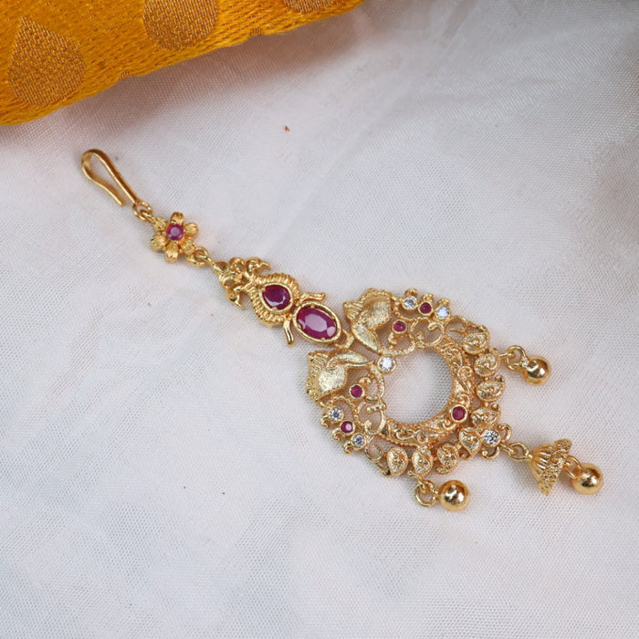 Heritage gold plated maang tikka 144343