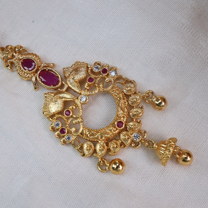 Heritage gold plated maang tikka 144343