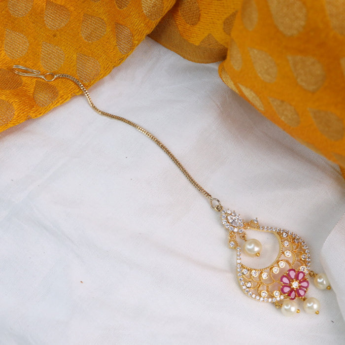 Heritage gold plated maang tikka 144363