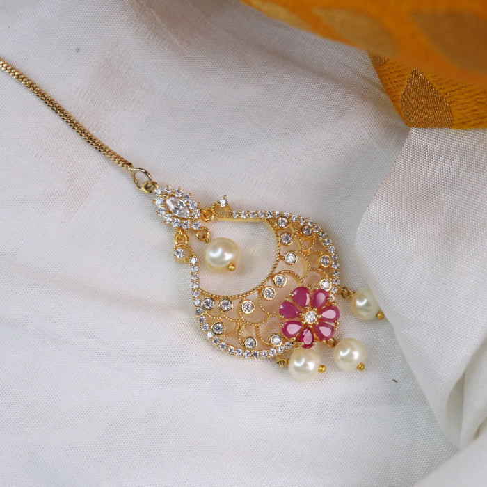 Heritage gold plated maang tikka 144363
