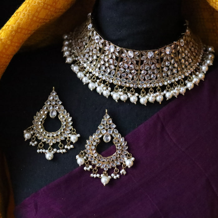 Clearance trendy choker necklace with earrings TW004