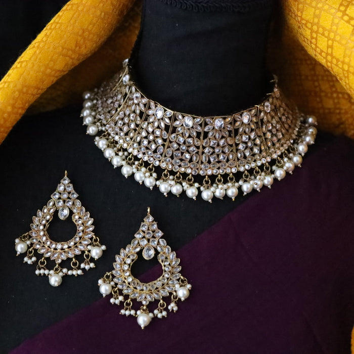 Clearance trendy choker necklace with earrings TW004