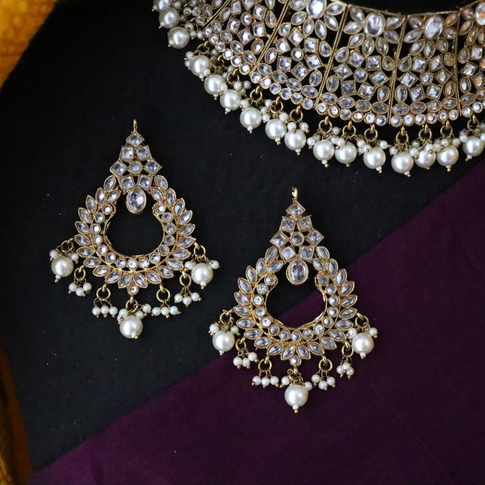 Clearance trendy choker necklace with earrings TW004