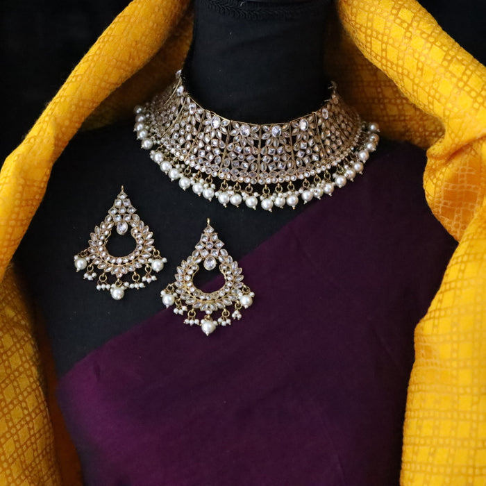 Clearance trendy choker necklace with earrings TW004