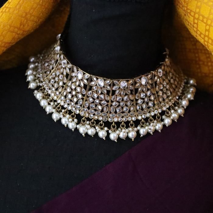 Clearance trendy choker necklace with earrings TW004
