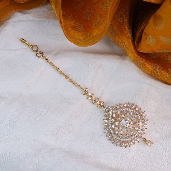 Heritage gold plated maang tikka 144345