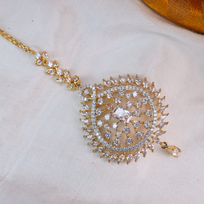 Heritage gold plated maang tikka 144345