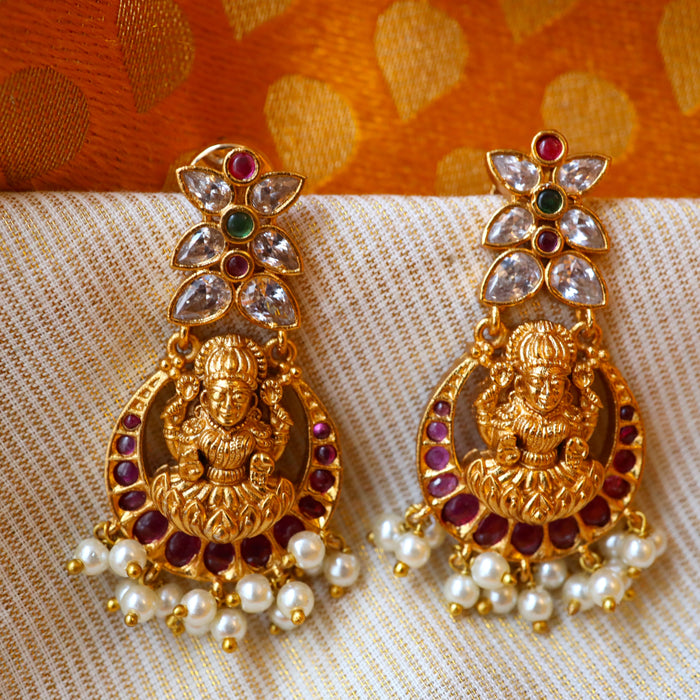 Antique rubys tone drop earrings AD394