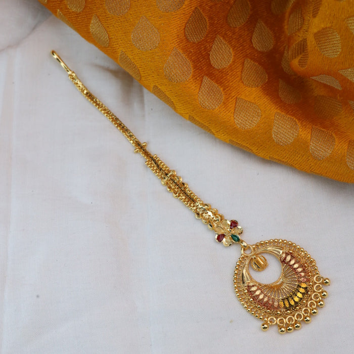 Heritage gold plated maang tikka 144382
