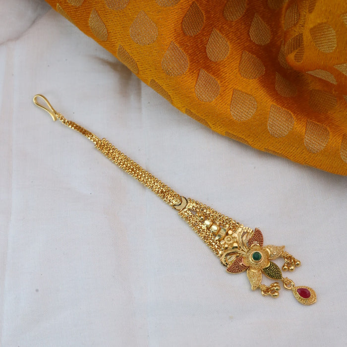 Heritage gold plated maang tikka 144383
