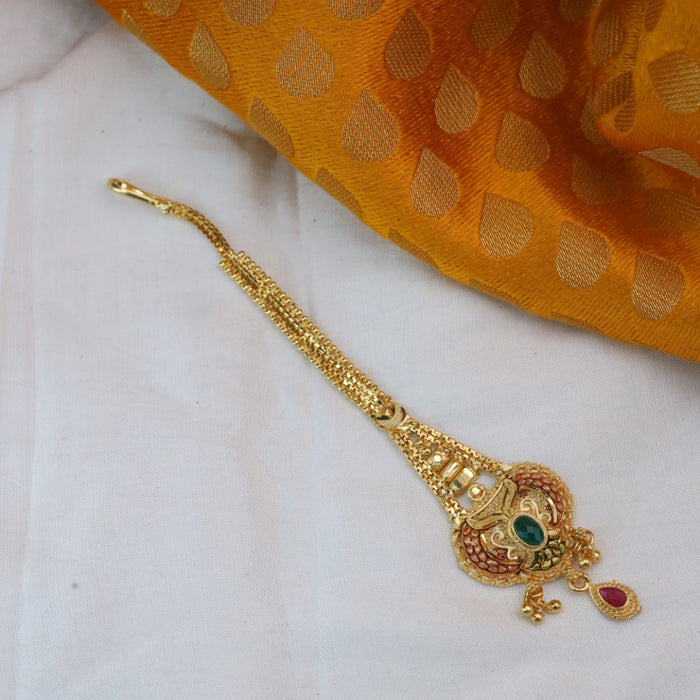 Heritage gold plated maang tikka 144358