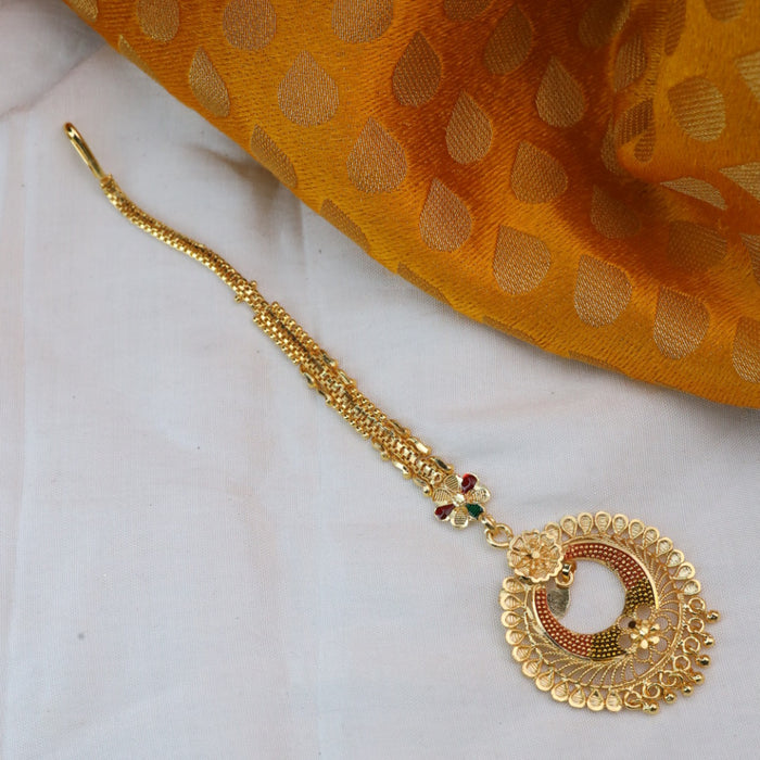 Heritage gold plated maang tikka 144357