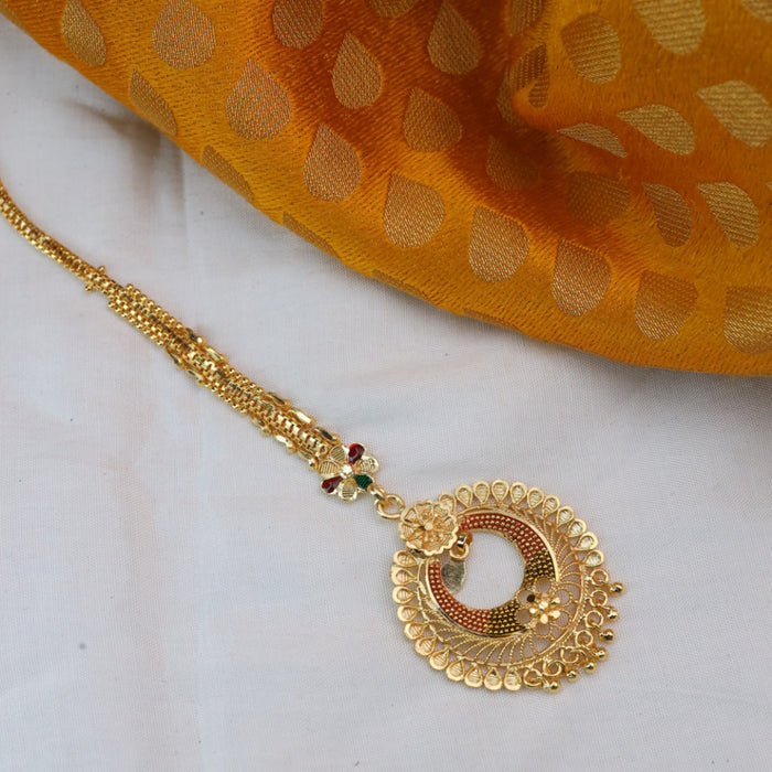 Heritage gold plated maang tikka 144357