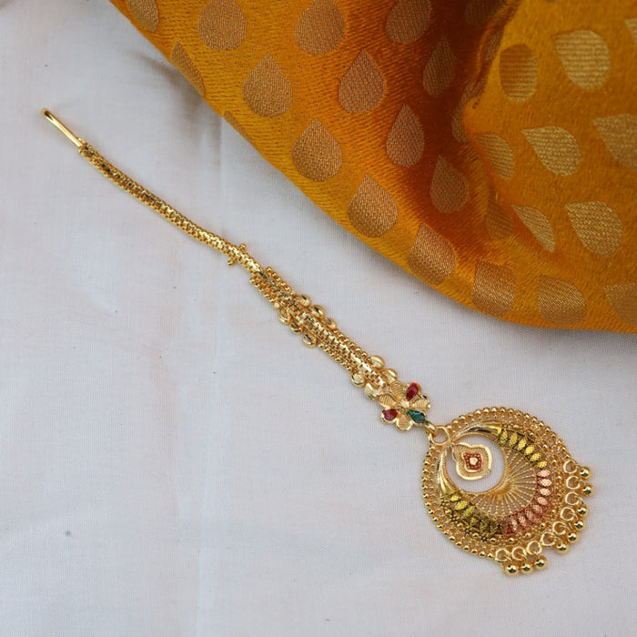 Heritage gold plated maang tikka 144342