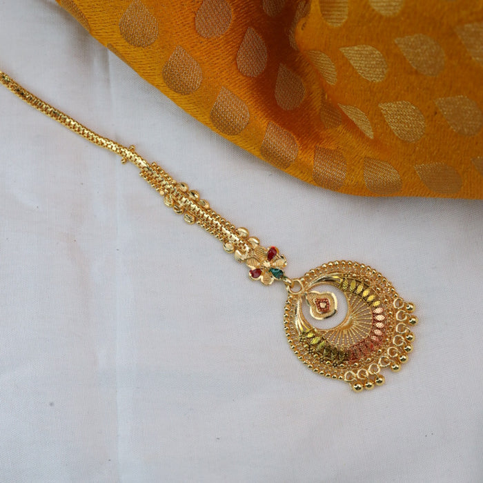 Heritage gold plated maang tikka 144342