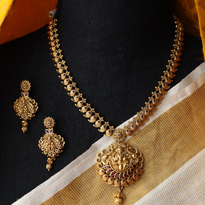Antique mango short necklace with earrings S1B1349