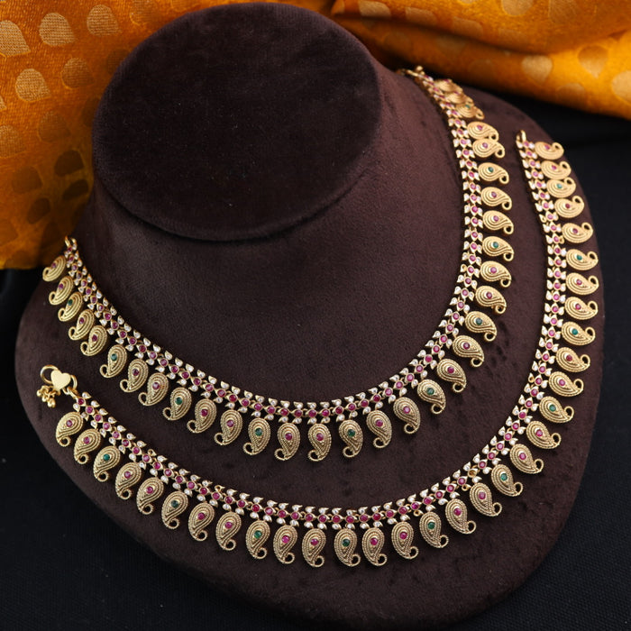 Antique gold traditional payal AN004