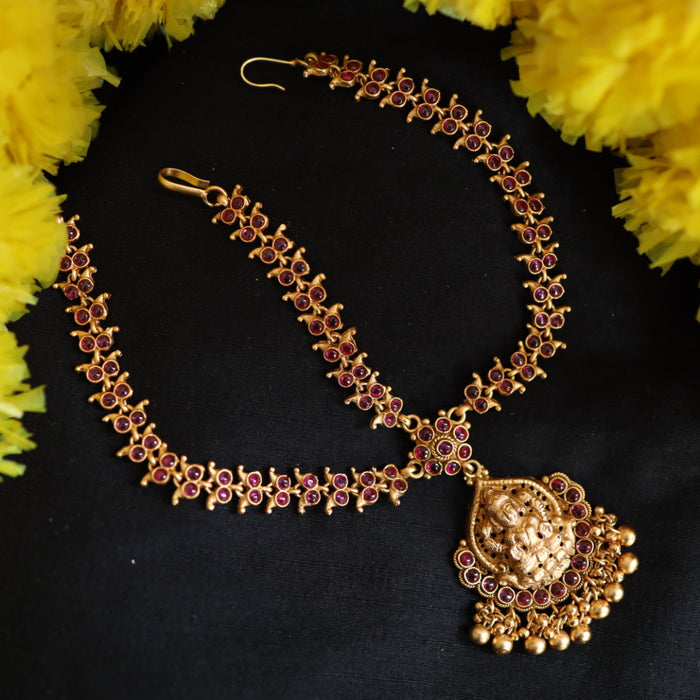 Antique ruby stone three side tikka design tikka 222696