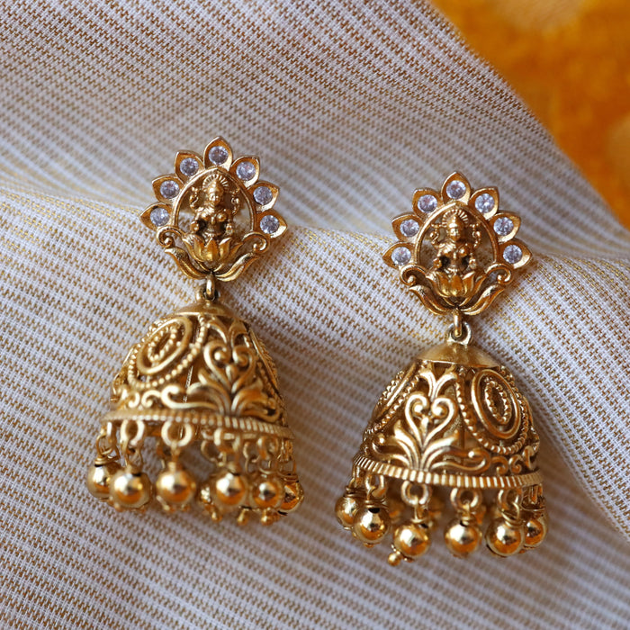 Antique gold temple jumka earrings AJ20