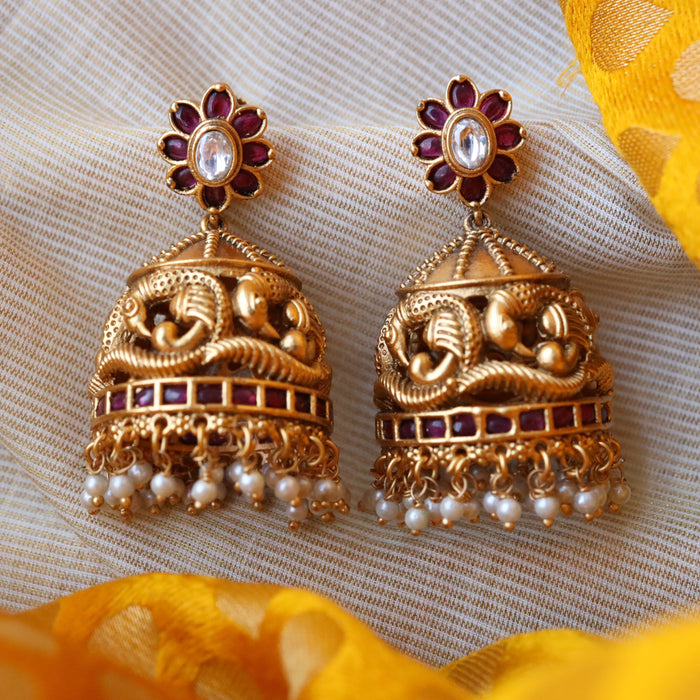 Antique gold jumka earrings AJ12