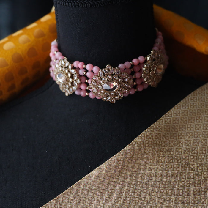 Clearance Trendy white stone choker necklace with earrings TP167