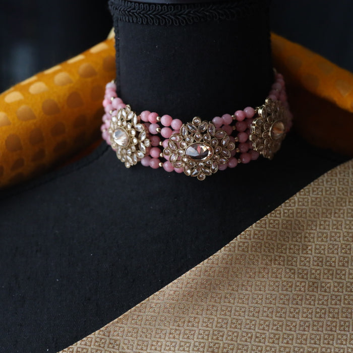 Clearance Trendy white stone choker necklace with earrings TP167