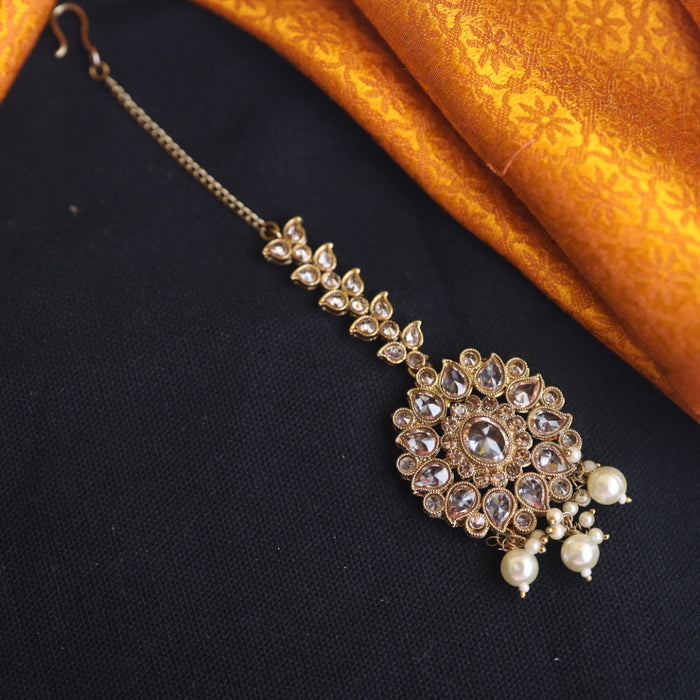 Trendy stone and pearl maang tikka 11654