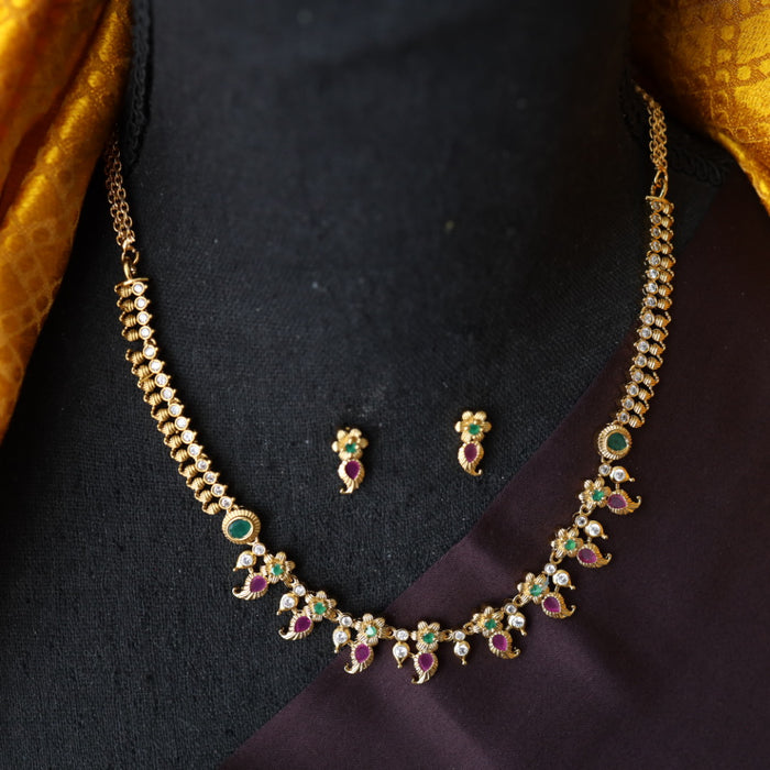Antique short necklace with earring SS10-103