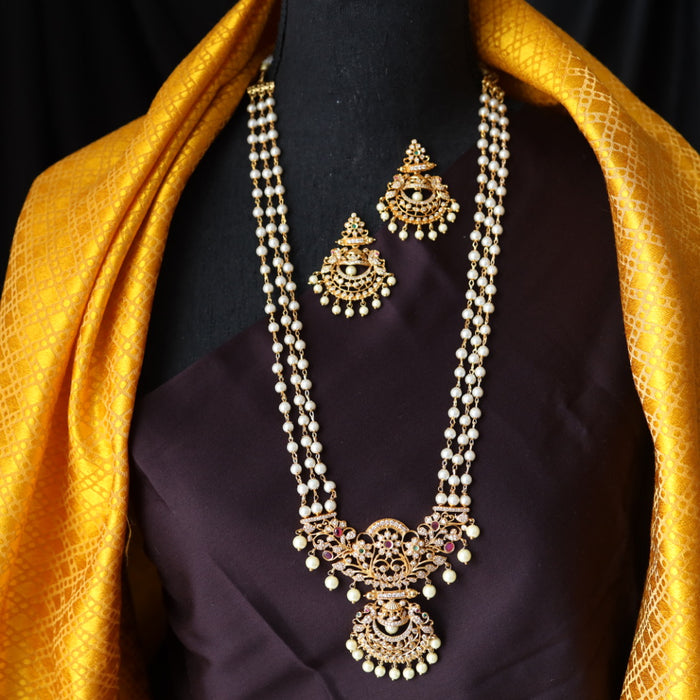 Padmini pearl long necklace with earrings PAD0020