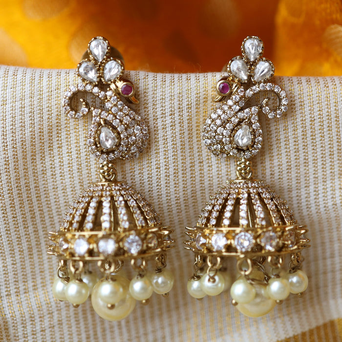 Antique white jumka earring AJ346