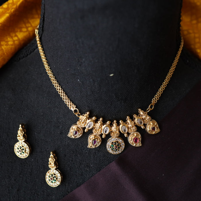 Antique simple choker necklace with earrings CCB1110