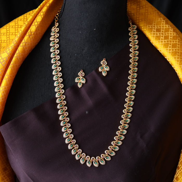Antique multi stone long necklace and earrings LL03021