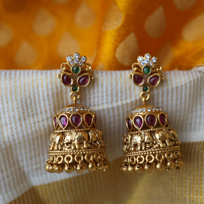 Antique gold small jumka earring AJ154