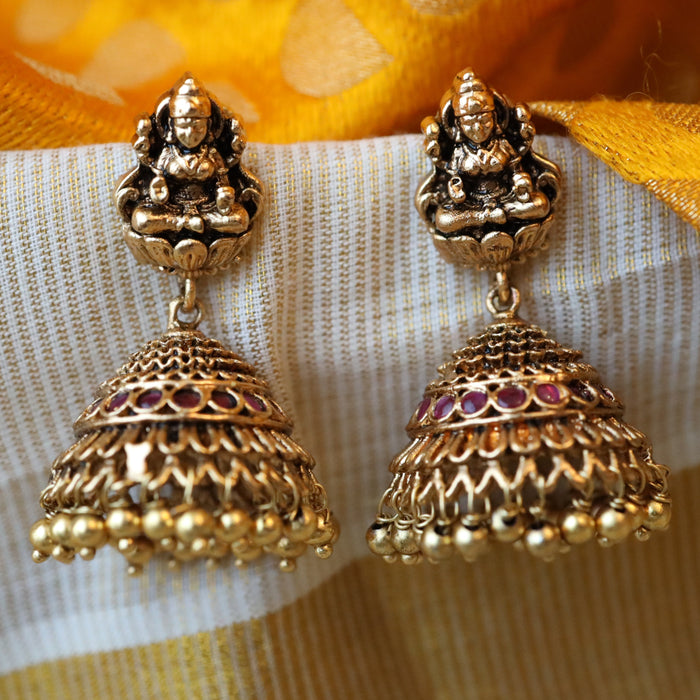Antique gold temple jumka earring AJ1211