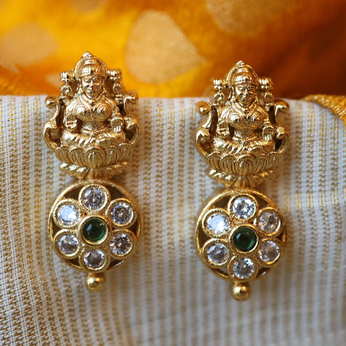 Antique gold temple studd earrings AS441