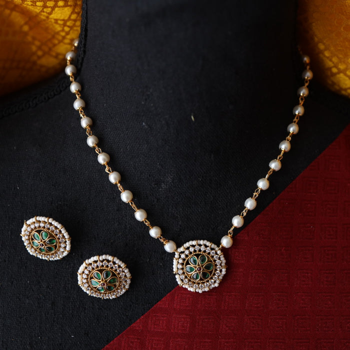 Padmini pearl choker necklace with earrings PAD009