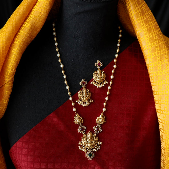 Padmini pearl long necklace and earring PAD009