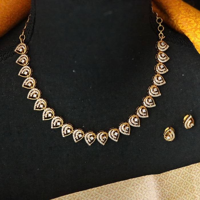 Antique white stone short necklace with earrings TT2001