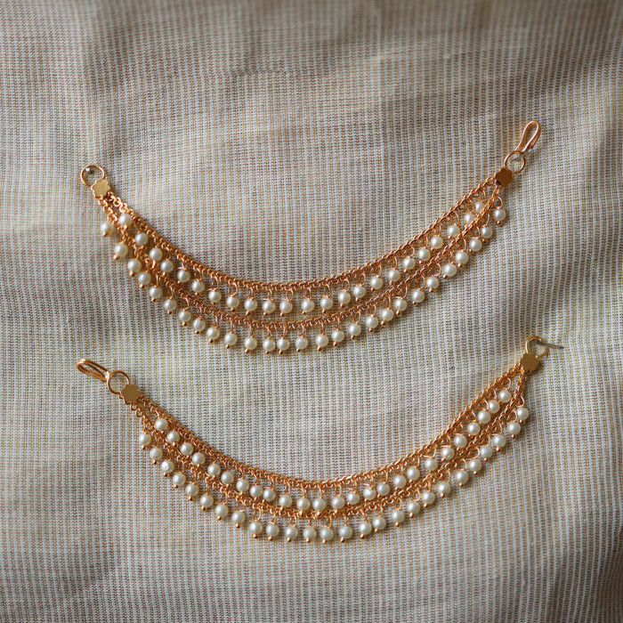 Heritage 2 layer gold plated pearl mattal ear accessories HM002