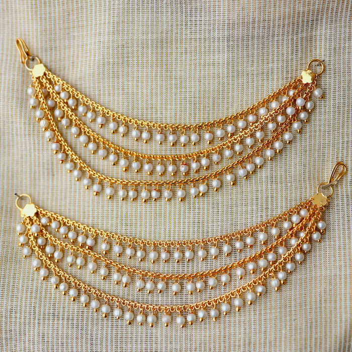 Heritage 3 layer gold plated pearl mattal ear accessories HM005