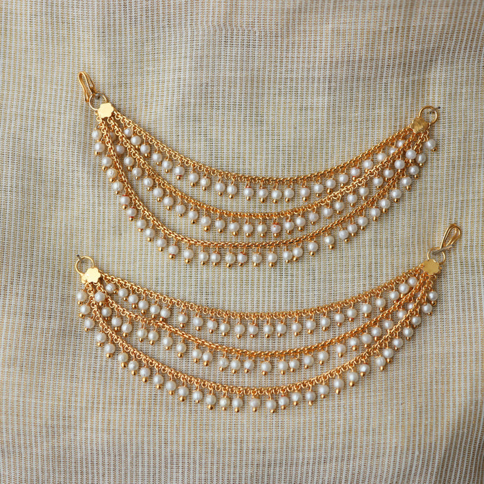 Heritage 3 layer gold plated pearl  mattal ear accessories HM005