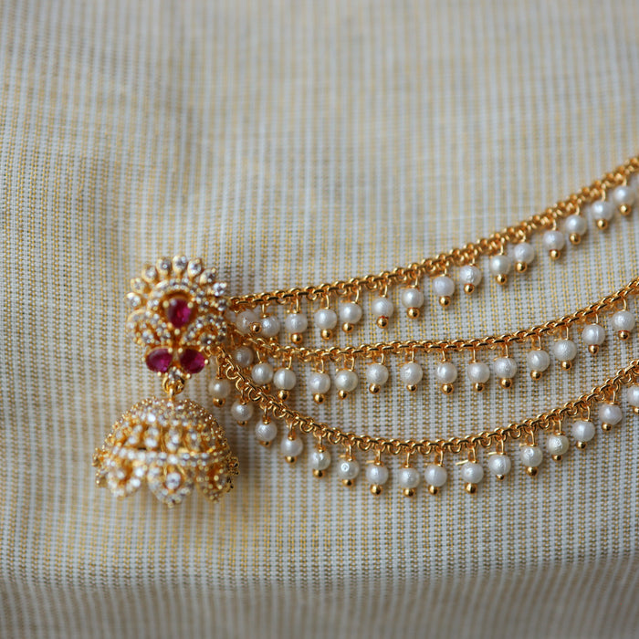 Heritage 3 layer gold plated pearl  mattal ear accessories HM005