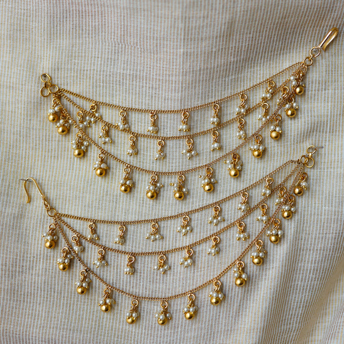 Antique 3 layer pearl mattal ear accessories HM009