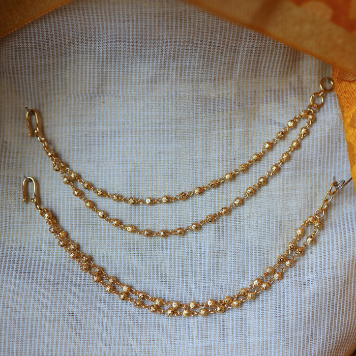 Heritage 2 layer gold plated pearl mattal ear accessories HM019