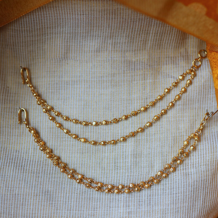 Heritage 2 layer gold plated pearl mattal ear accessories HM019