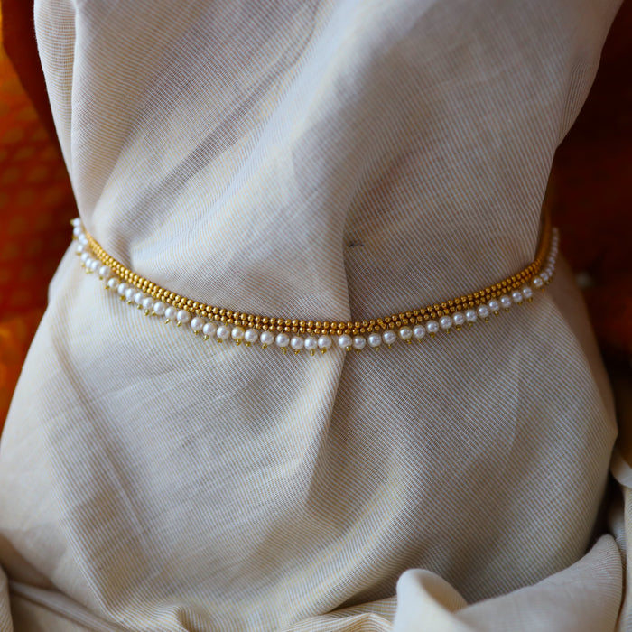 Antique gold and pearl waistchain AW027