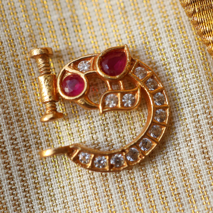 Heritage Multi stone gold plated nosering HN001