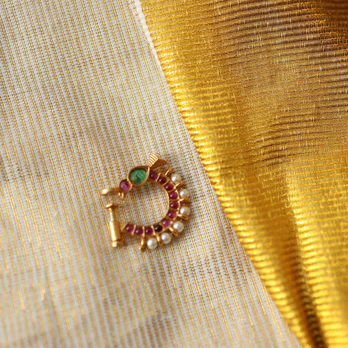 Heritage Multi stone gold plated nosering HN002
