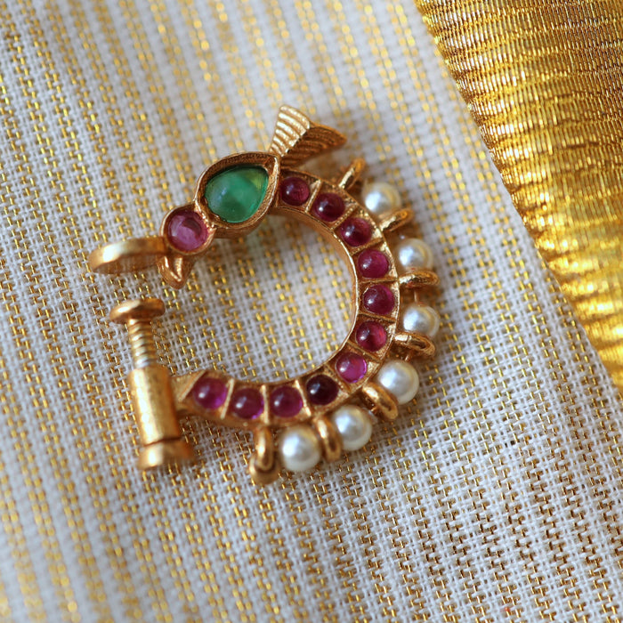 Heritage Multi stone gold plated nosering HN002