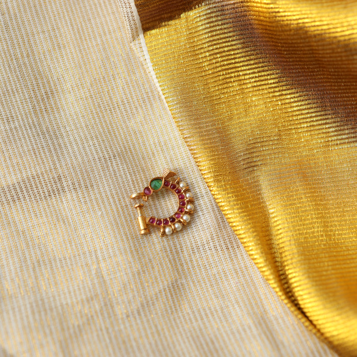 Heritage Multi stone gold plated nosering HN002